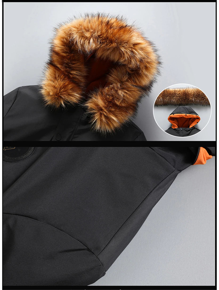 Plus Size 10XL Parkas Winter Fur Collar Jackets Men Jacket Thickened Warm Hooded Coats Male Outerwear Removable Liner Jacket