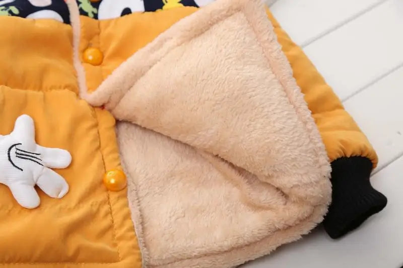 Winter Thick Jacket For Girls Boys Coats Christmas Casual Jacket Baby Kids Warm Coat 1 2 3 4 Yrs Children Hooded Outwear