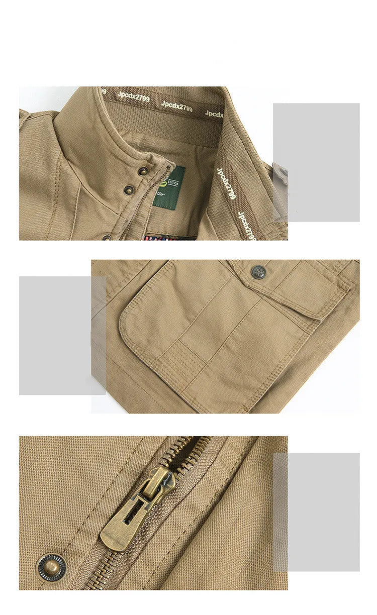 Men's Winter Cargo Jacket Cotton Business Casual Military Multi-pocket Male Air Force Pilot Jacket Outwear Coats Chaqueta Hombre