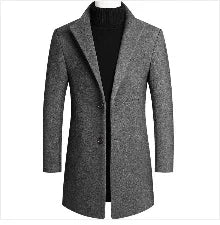 Winter Jacket Men Wool Pea Coat Oversized Overcoat Solid Business Casual Coat Men's Clothing Woollen Coats 4XL AF2011