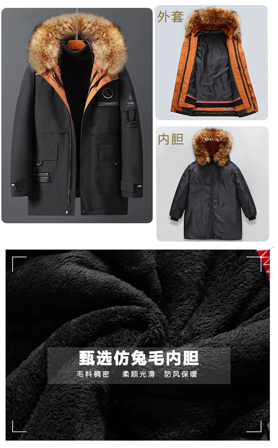 Plus Size 10XL Parkas Winter Fur Collar Jackets Men Jacket Thickened Warm Hooded Coats Male Outerwear Removable Liner Jacket