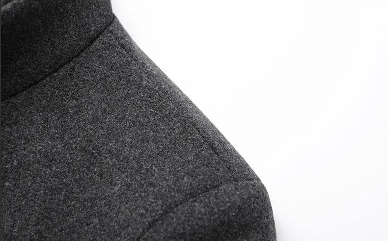 Winter Jacket Men Wool Pea Coat Oversized Overcoat Solid Business Casual Coat Men's Clothing Woollen Coats 4XL AF2011