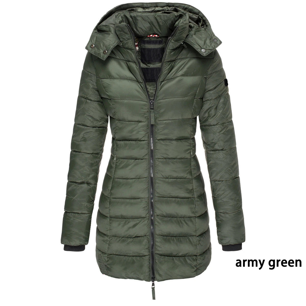 Winter Jackets for Women Zipper Hooded Cotton Padded Jackets Long Sleeve Warm Coat Slim Parka Female Portable Outwear