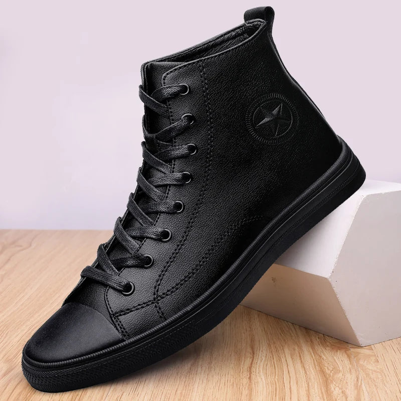Black Warm Fur Men Boots 2021 New Fashion Genuine Leather Men Boots Winter Warm Shoes Snow Boots for Men Boats