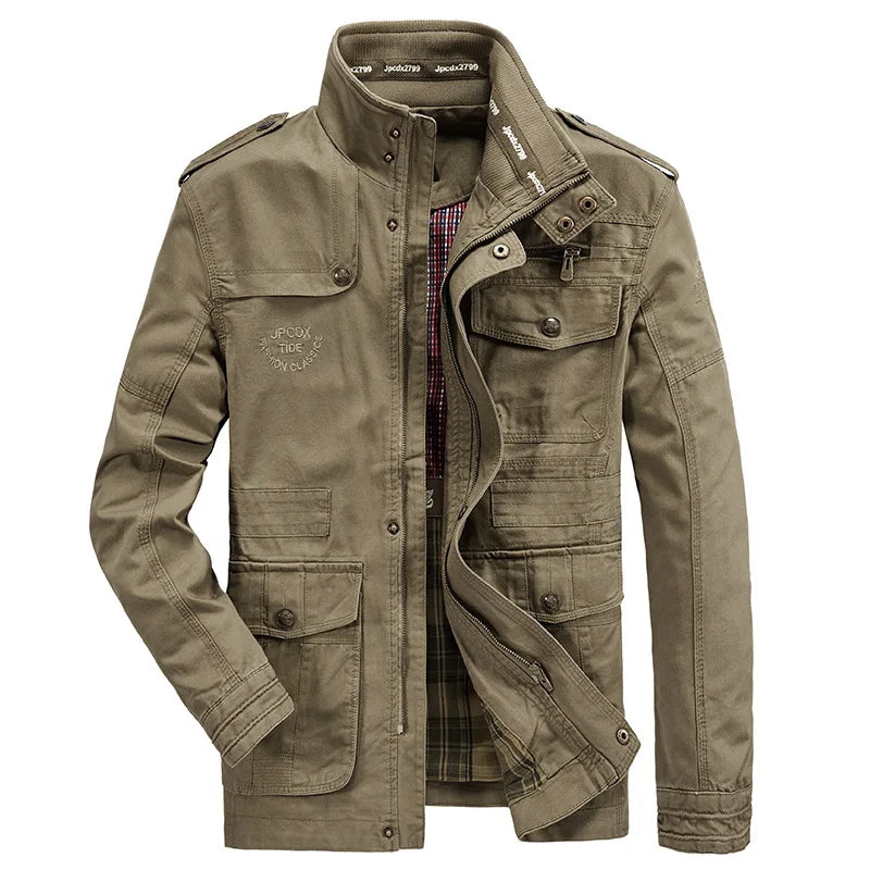 Men's Winter Cargo Jacket Cotton Business Casual Military Multi-pocket Male Air Force Pilot Jacket Outwear Coats Chaqueta Hombre