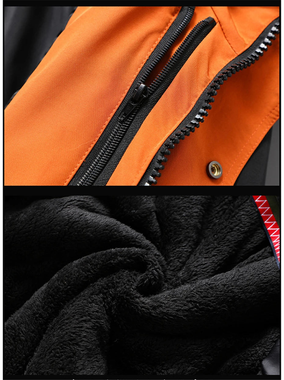 Plus Size 10XL Parkas Winter Fur Collar Jackets Men Jacket Thickened Warm Hooded Coats Male Outerwear Removable Liner Jacket