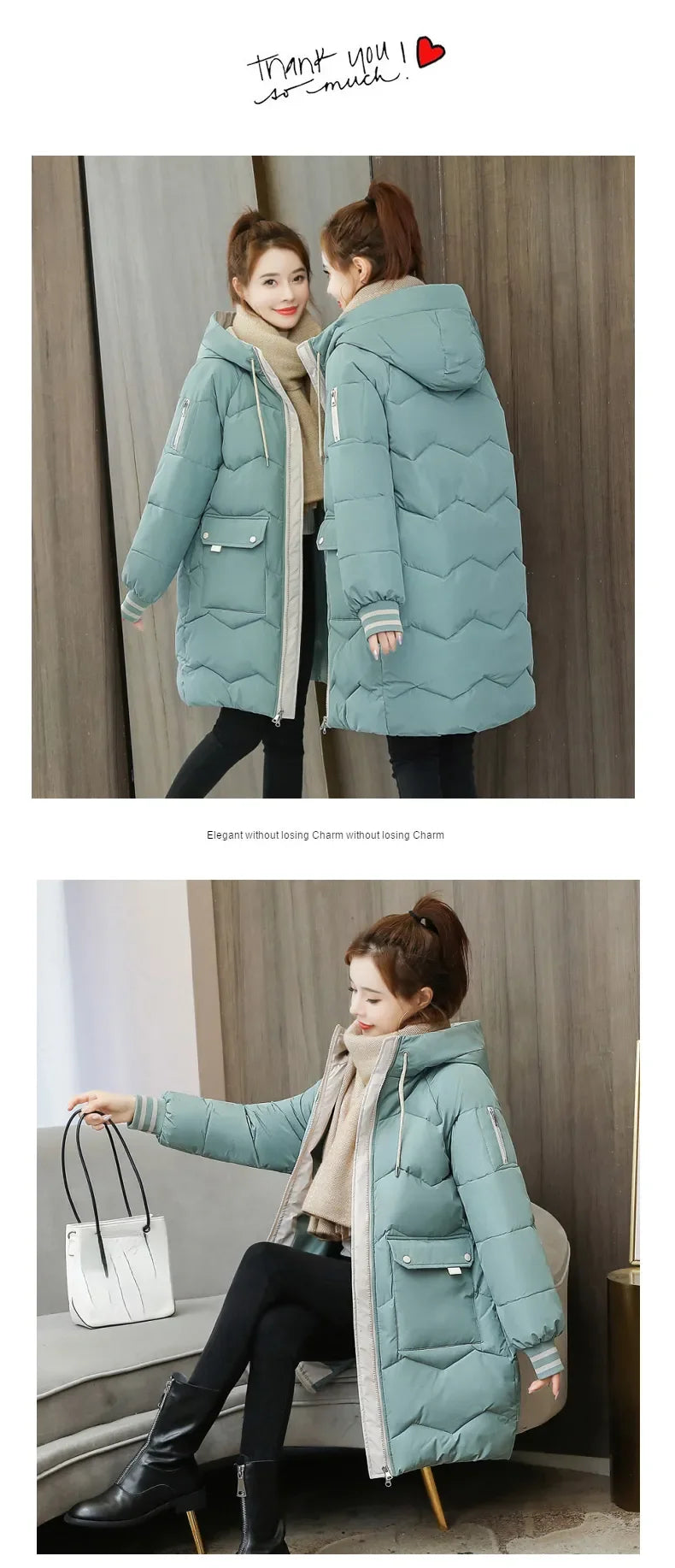 Winter Women Jacket Coats Long Parkas Female Down Cotton Hooded Overcoat Thick Warm Jackets Windproof Casual Student Coat Parka