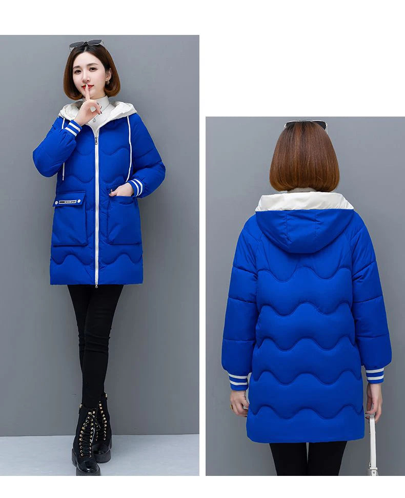 Long Winter Jacket Women Down Cotton Coats 2024 New Cotton Padded Puffer Parka Coat Women Hooded Outwear Thicken Warm Jacket 4XL