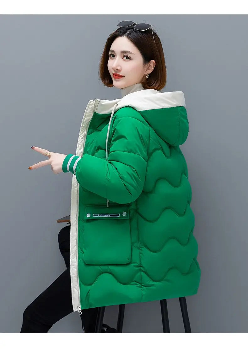 Long Winter Jacket Women Down Cotton Coats 2024 New Cotton Padded Puffer Parka Coat Women Hooded Outwear Thicken Warm Jacket 4XL