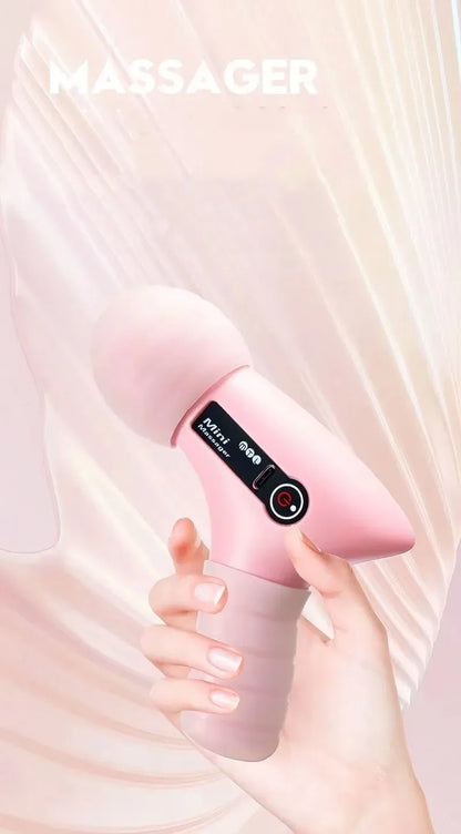 Mini pistolet de massage à écran LCD, 6 têtes, masseur musculaire, pistolet électrique portable pour fascia, cou, pieds, corps 