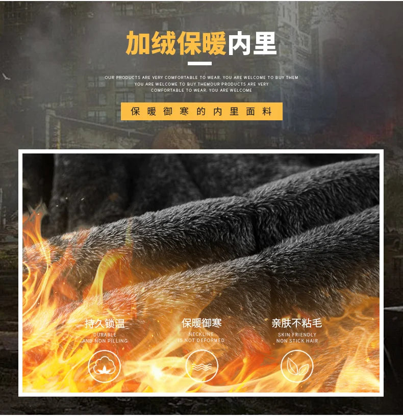 Winter Thicken Warm Men's Winter Jackets Casual Zipper Up Fleece Lining Jacket Windproof Thermal Parka Coat Outwear Clothing