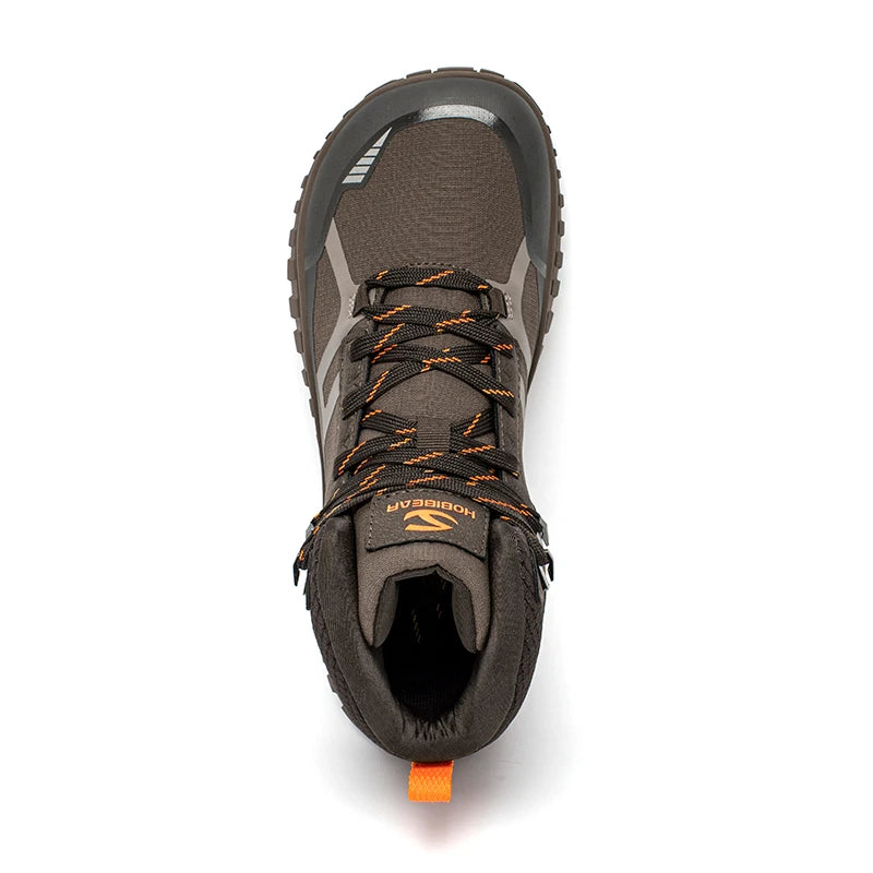 HOBIBEAR Mid Top Barefoot Shoes Mens Womens Wide Toe Hiking Boots Outdoor Non-Slip Trail-Running Shoes