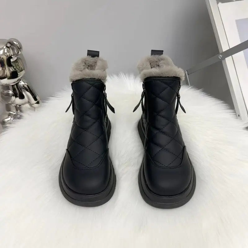 Snow Boots Women's Winter New Cotton Shoes with Wool Thick Waterproof Non-slip Warm Ankle Boots Botas De Invierno Para Mujer
