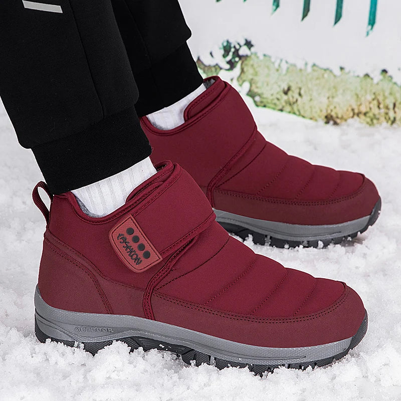 High Quality Men's Boots Warm Plush Men's Snow Boots Anti-Slip Winter Ankle Boots Outdoor Winter Shoes Men's Warm Sneakers Botas