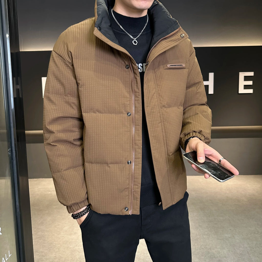 Winter New Shorts high-end White Duck Down Jacket Men Waterproof Casual Outdoor Portable Lightweight Plaid Male Padded Coats