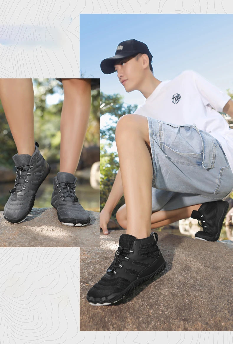 Winter Boots for Men Women Snow BareFoot Outdoor Non-slip Warm Fur Sneakers Ankle Boots waterproof mountaineering Hiking Shoes