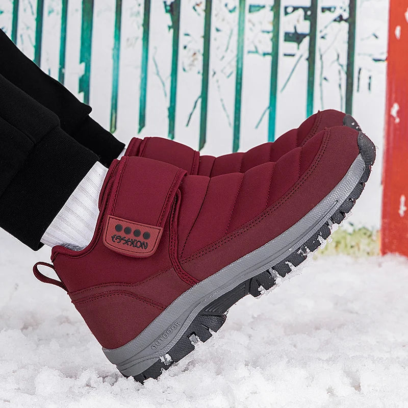 High Quality Men's Boots Warm Plush Men's Snow Boots Anti-Slip Winter Ankle Boots Outdoor Winter Shoes Men's Warm Sneakers Botas