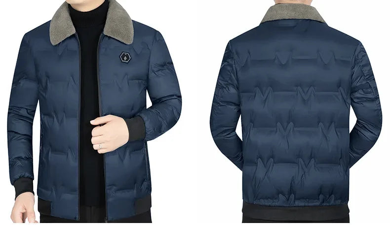 New Winter Men Fur Collar Down Jackets Warm Parkas High Quality Male Outwear Casual  Winter Coats Man Slim Fit Down Jackets 4XL