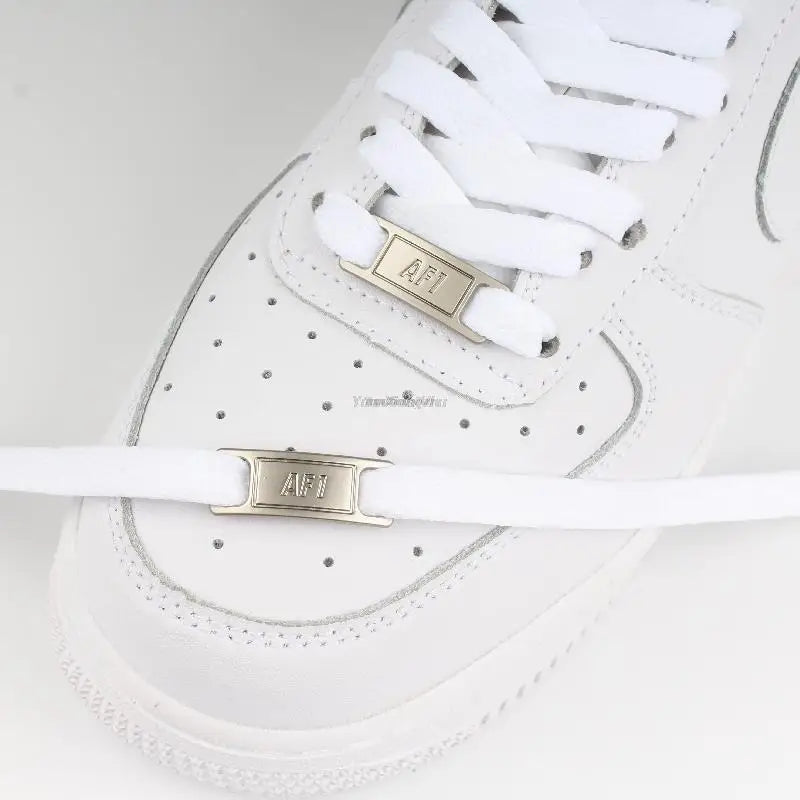 Combinaison de lacets AF1 originaux, lacets plats blancs et décoration de chaussures, accessoires pour chaussures Air Force One 