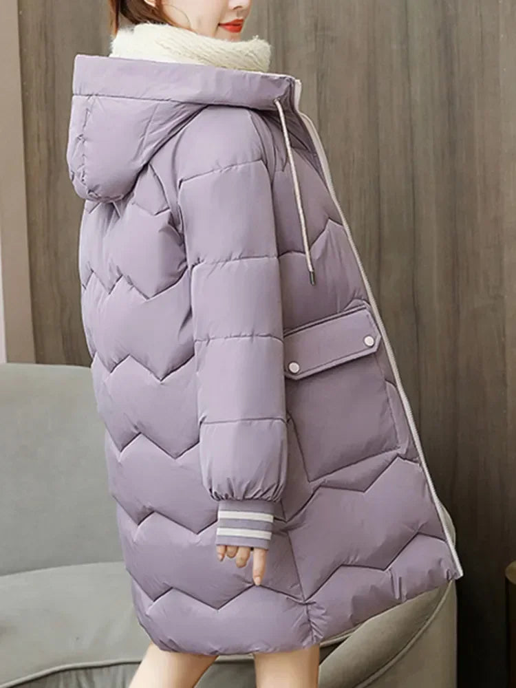Winter Women Jacket Coats Long Parkas Female Down Cotton Hooded Overcoat Thick Warm Jackets Windproof Casual Student Coat Parka