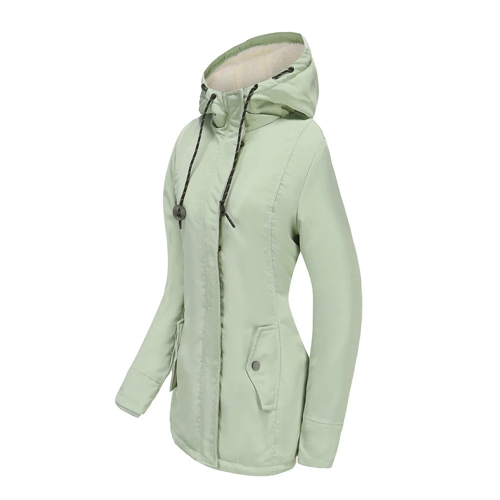 Winter Down Jackets Coats Women Warm Parkas Hooded Waterproof Thick Plush Fleece Lined Female Cotton Puffer Jacket Overcoat AY81