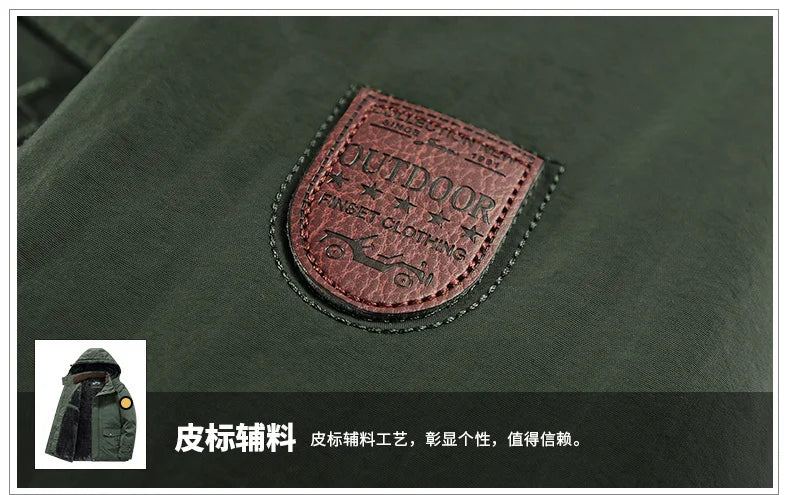 Winter Thicken Warm Men's Winter Jackets Casual Zipper Up Fleece Lining Jacket Windproof Thermal Parka Coat Outwear Clothing