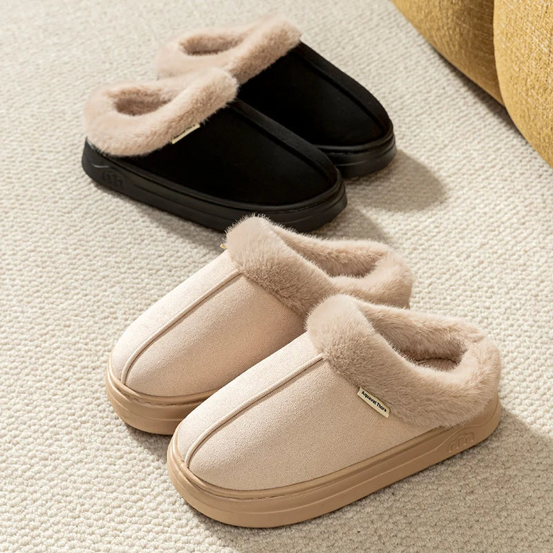 Men's Slippers Warm Outdoor Winter Non-slip Thick Soled Breathable Comfort Fashionable and Casual Shoes Snow Boots for Couples