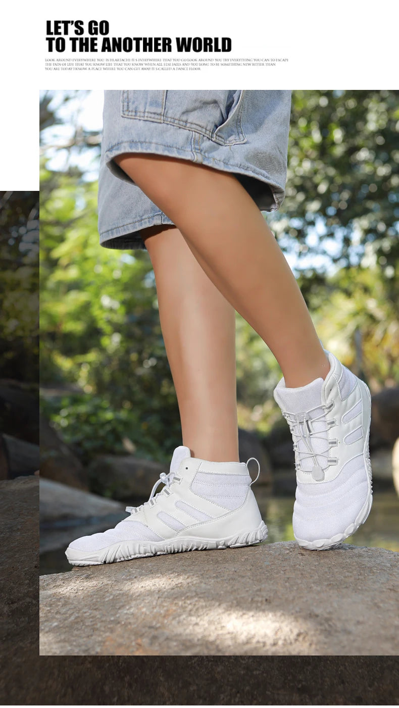 Winter Boots for Men Women Snow BareFoot Outdoor Non-slip Warm Fur Sneakers Ankle Boots waterproof mountaineering Hiking Shoes