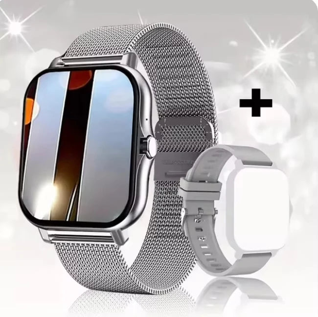 Montre connectée Bluetooth parlante avec moniteur d'oxygène dans le sang et de pression artérielle, pour femmes et hommes, cadeau de vacances 