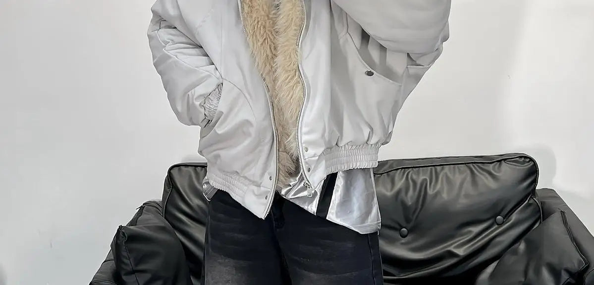 Winter Warm Jacket 2025 New High Street Fur Collar Hooded Women's American High-end Sense Versatile Korean Version Coat Trend