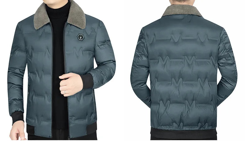 New Winter Men Fur Collar Down Jackets Warm Parkas High Quality Male Outwear Casual  Winter Coats Man Slim Fit Down Jackets 4XL