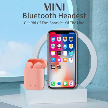 Casque Bluetooth I12 Macaron mat, casque binaural sans fil pour le sport, casque Bluetooth 5.0 I12tws 