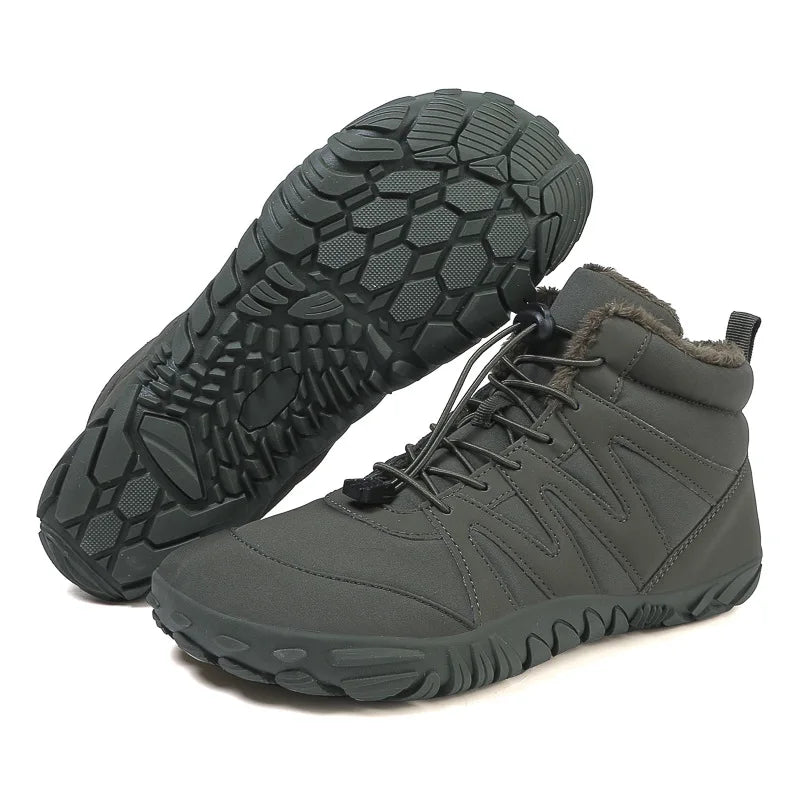 New Outdoor Sports Cotton Shoes With Plush Insulation Boots, Wear-Resistant And Non Slip Snow Boots, Winter Thick Couple Shoes