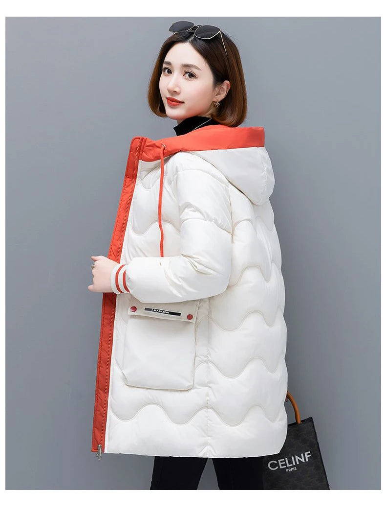 Long Winter Jacket Women Down Cotton Coats 2024 New Cotton Padded Puffer Parka Coat Women Hooded Outwear Thicken Warm Jacket 4XL
