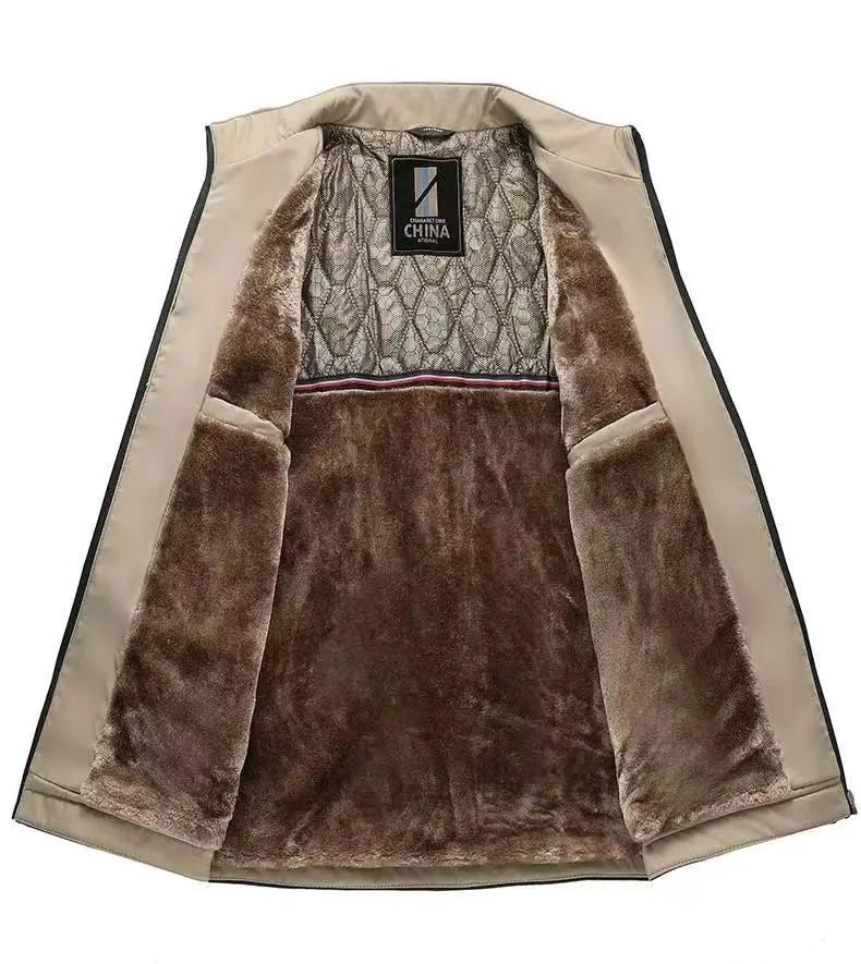 Winter New Fashionable Solid Color Plus Velvet Thick Warm Windproof Jacket for Men's Casual Loose Sports Large Size Jacket L-4XL