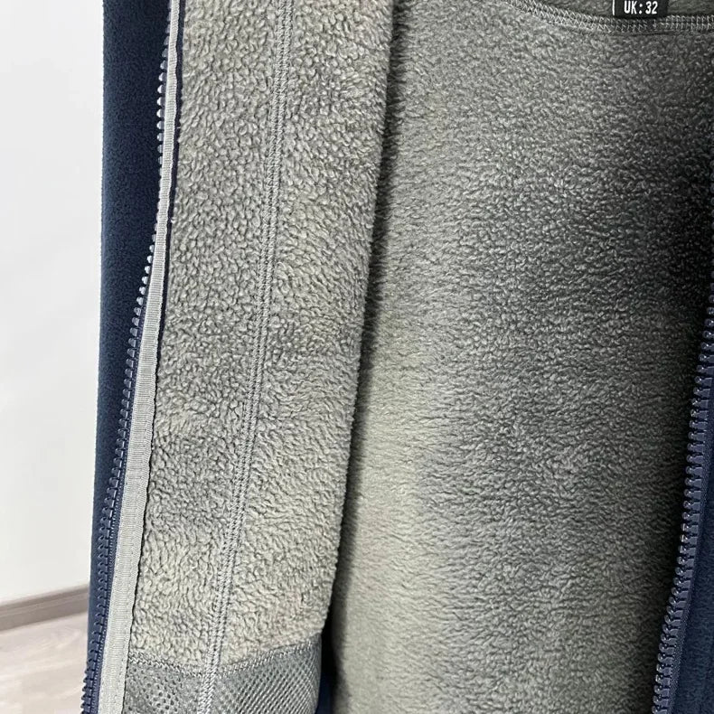 Winter Wool Jacket Men's Mountaineering Double-layer Thick Pocket Jacket Outdoor High Neck Windproof Skiing Sweatshirt Jacket Me