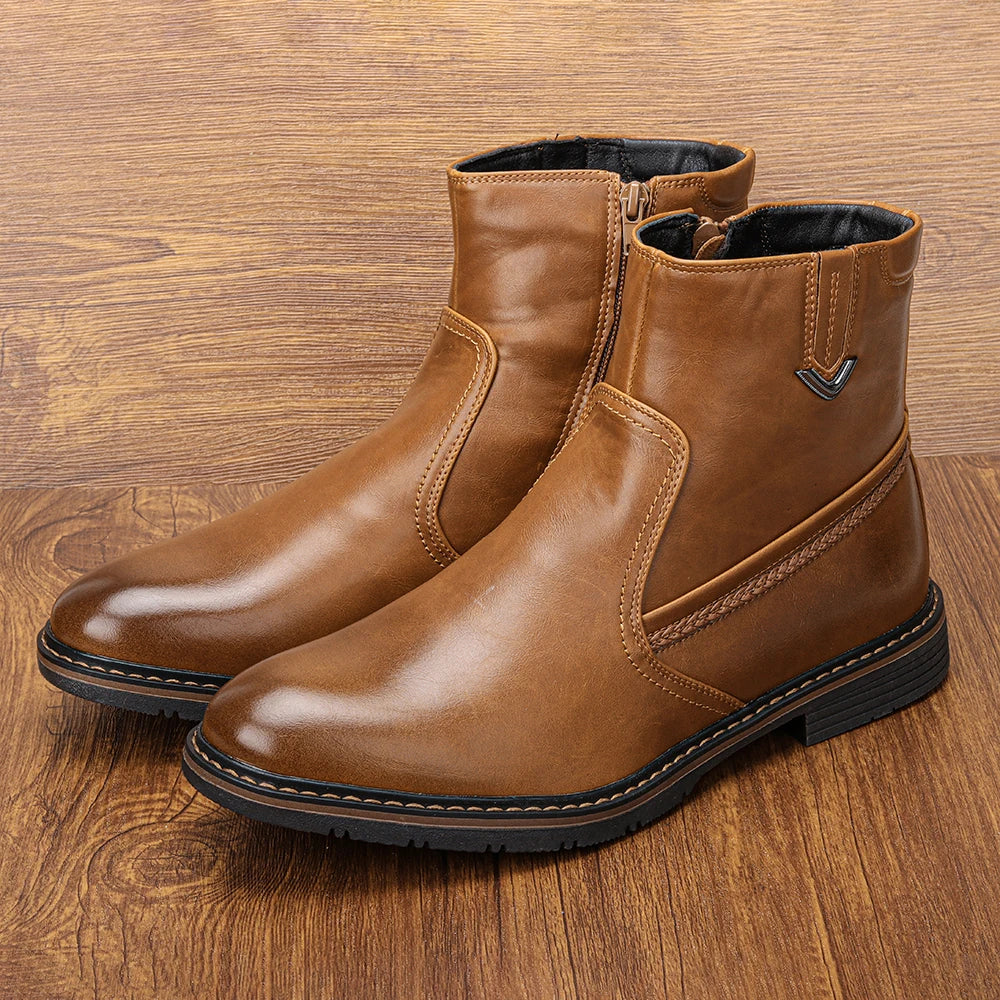 Men Winter Boots Vintage Ankle Warm Men's Winter Shoes #DM5277
