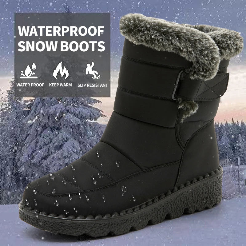 Winter Shoes Women Keep Warm Snow Boots 2025 Waterproof Non-Slip Cotton Padded Shoes Woman Platform Thicken Plush Ankle Boots