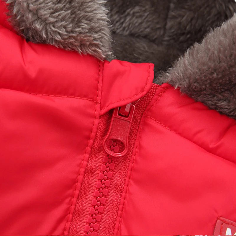 Winter Boys Cashmere Padded Jackets Children's Girls Hooded Outerwear Thick Fleece Warm Casual Coat New Christmas Birthday Gift