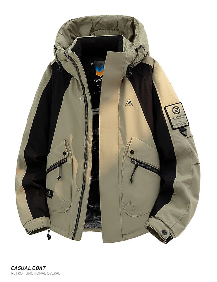 Winter Down Jacket - Outdoor Spliced Parka Outerwear