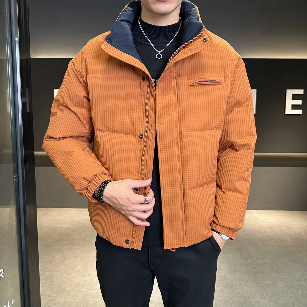 Winter New Shorts high-end White Duck Down Jacket Men Waterproof Casual Outdoor Portable Lightweight Plaid Male Padded Coats