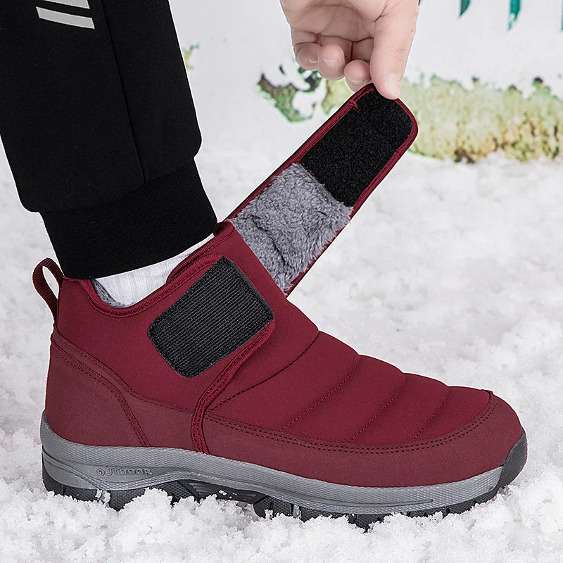 High Quality Men's Boots Warm Plush Men's Snow Boots Anti-Slip Winter Ankle Boots Outdoor Winter Shoes Men's Warm Sneakers Botas