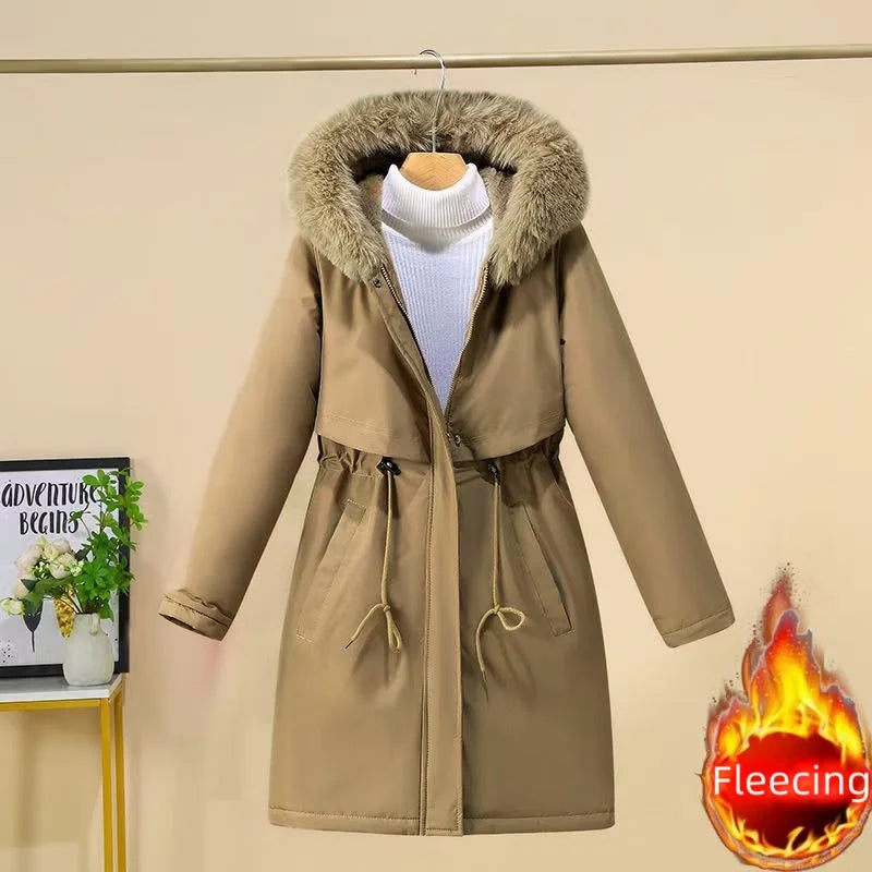 Women's Winter Jacket Hodded Fleece Padded Jacket Casual Loose Windbreaker Office Lady Matching New In Coats & Jackets Outerwear