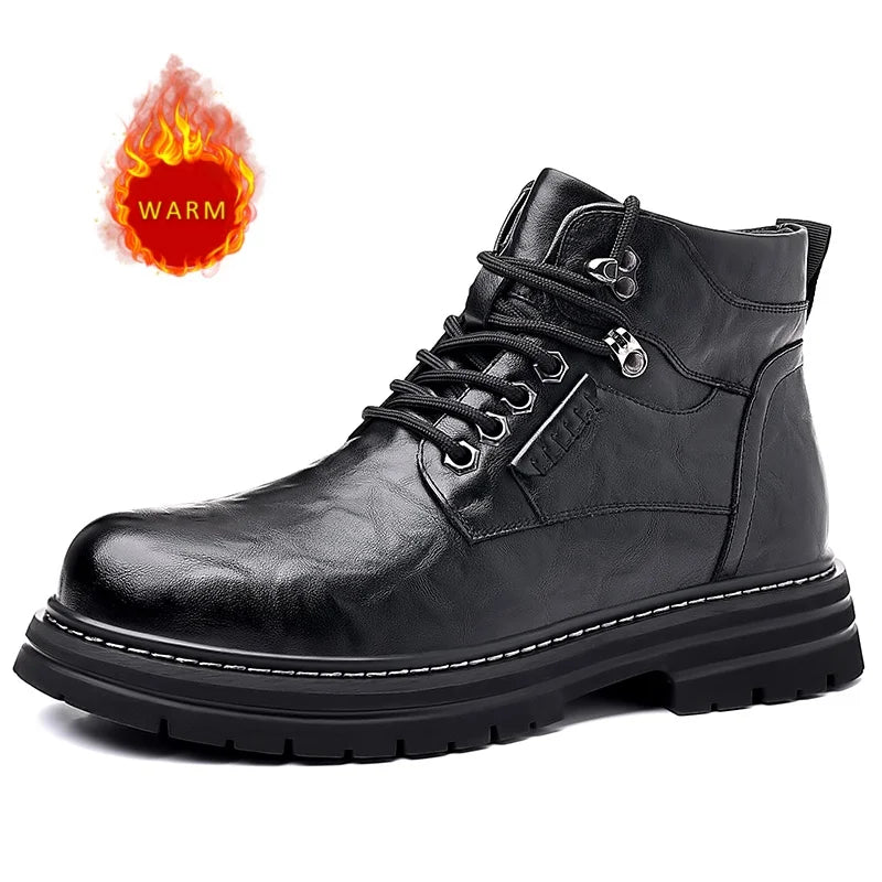 Winter Hot Selling Men's High Top Shoes Thick Soled Wear-resistant Workwear Shoes Trendy Outdoor Men's Motorcycle Boots Handsome