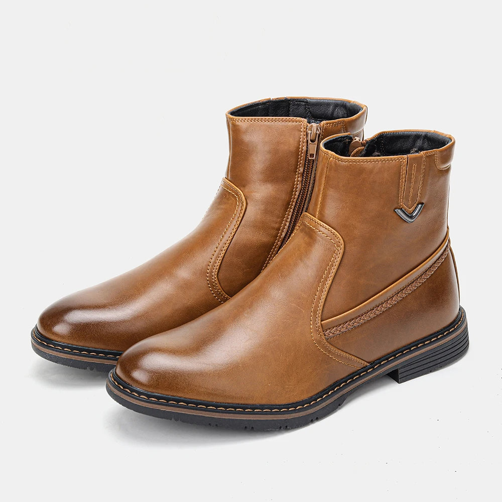 Men Winter Boots Vintage Ankle Warm Men's Winter Shoes #DM5277