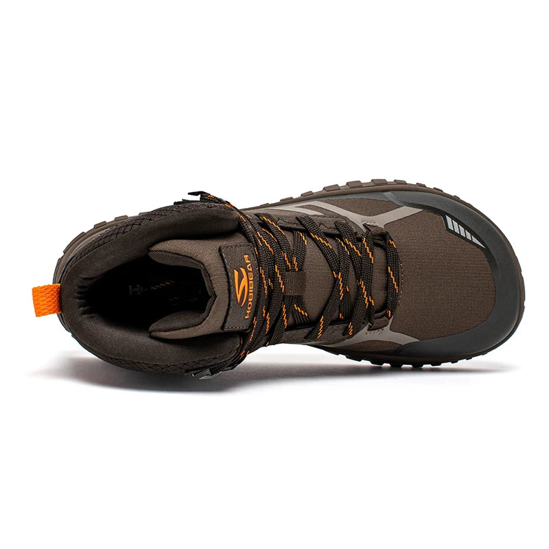 HOBIBEAR Mid Top Barefoot Shoes Mens Womens Wide Toe Hiking Boots Outdoor Non-Slip Trail-Running Shoes