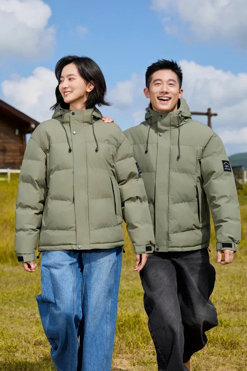 Winter Sports Down Jacket Mens Comfortable Couple Fashionable Womens Lightweight Outdoor Solid Color Waterproof Leisure Fashion