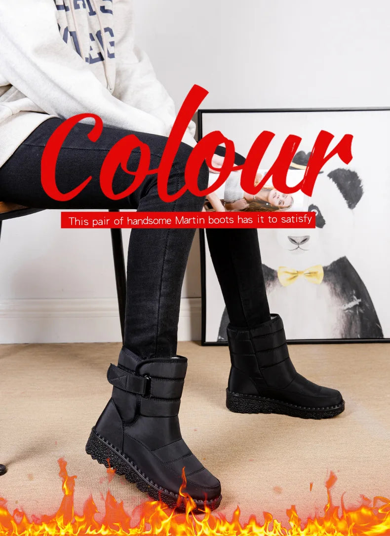 Boots Women Non Slip Waterproof Winter Snow Boots Platform Shoes for Women Warm Ankle Boots Cotton Padded Shoes Botas De Mujer