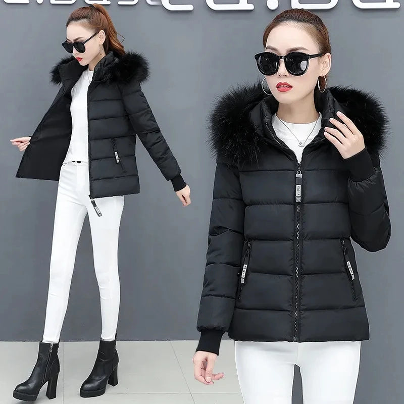 Women's Winter Parka Coat 2025 Korean Version Loose Lady Cotton Padded Outerwear Temperament Casual Ladies Down Cotton Jacket