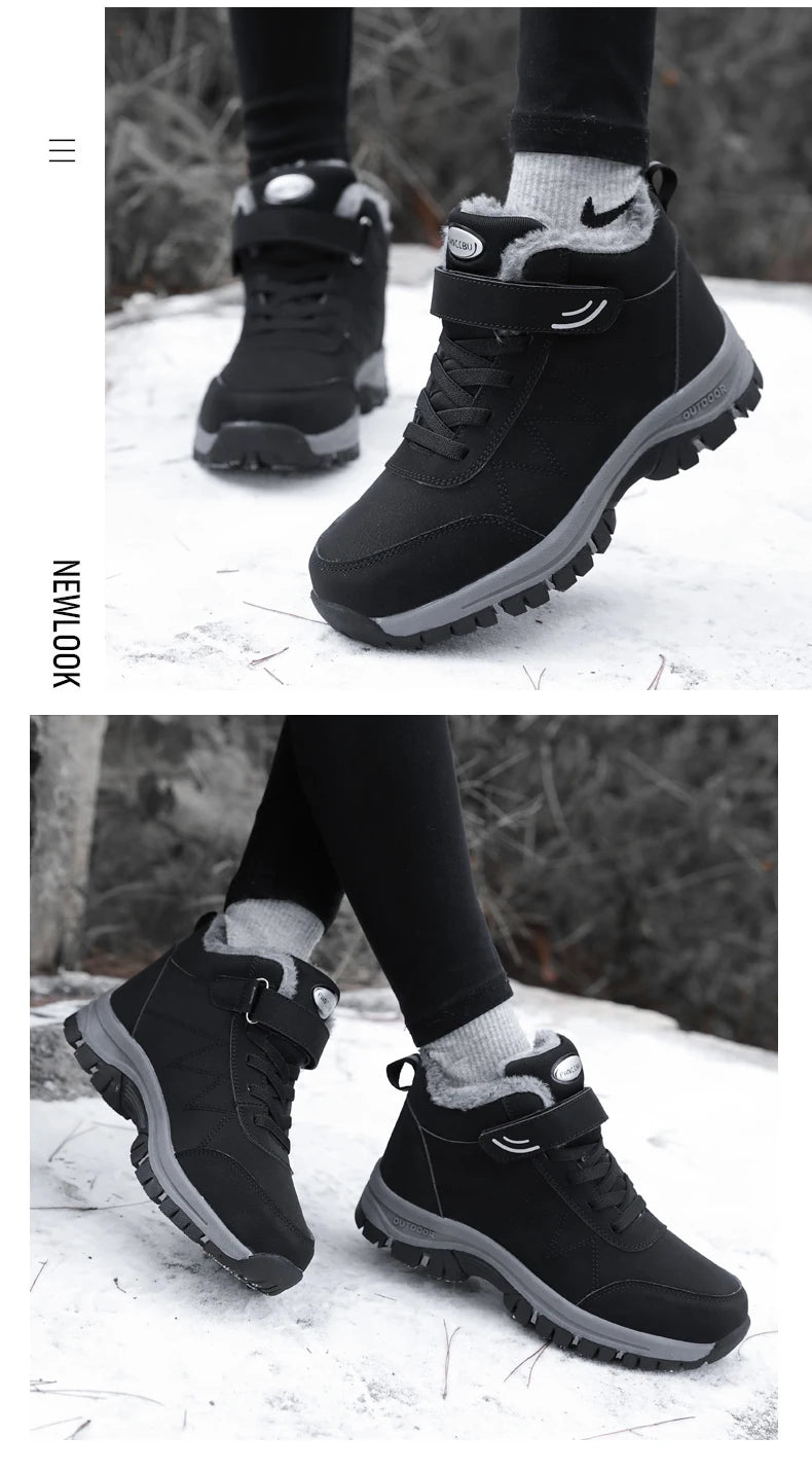 Winter Popular Waterproof  Walking Shoes Cotton Shoes Couple Plush Warm Comfortable Women And Men Shoe